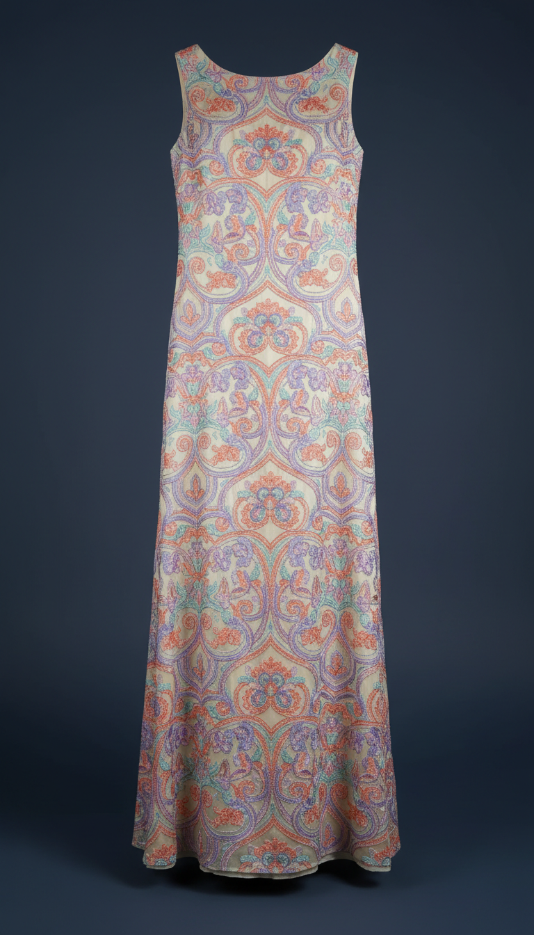 Robe du soir brodée main cristaux